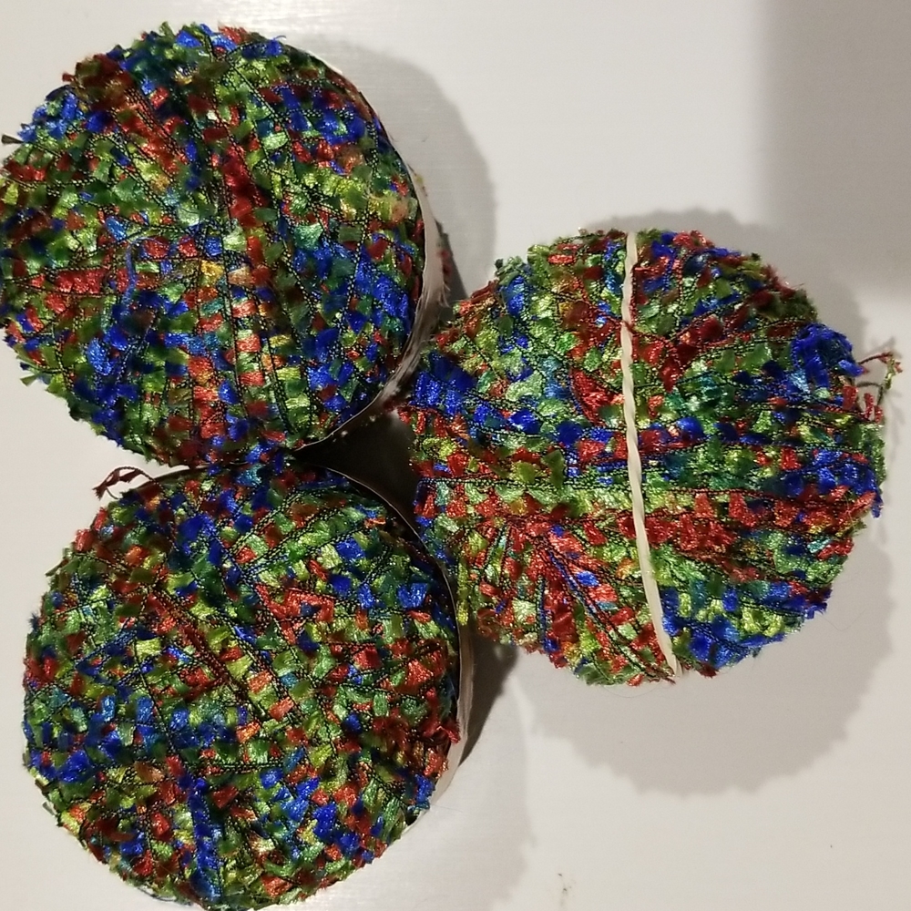 Ladder yarn / ribbon  3 balls  made in Italy